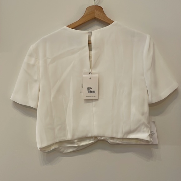 By Malina Bridal Justine top, XL Ivory, bridal crop top, twist top - Picture 5 of 7